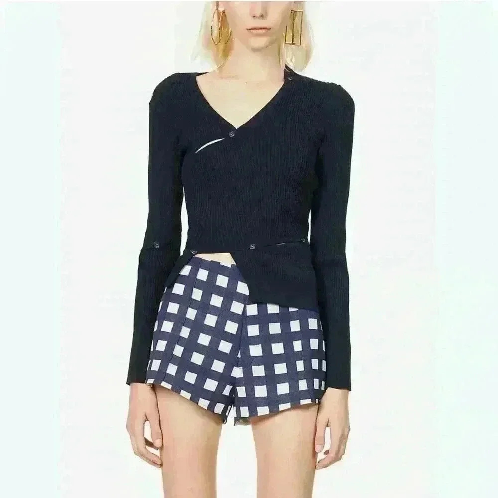 Jacquemus Le Cardigan Tordu In Navy Xs